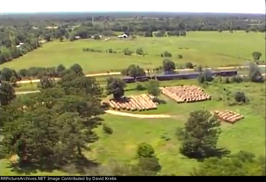 From the helicopter.